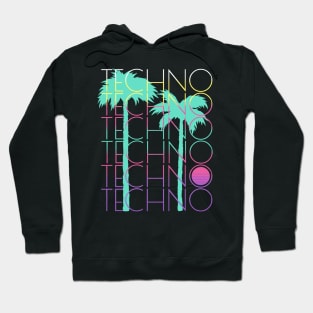 TECHNO  - Palm Trees (Blue/Pink) Hoodie